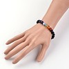 Chakra Natural Dyed & Heated Black Agate Beaded Stretch Bracelets X-BJEW-JB02225-02-3