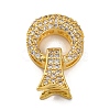 Brass Micro Pave Clear Cubic Zirconia Fold Over Clasps KK-A230-17G-1