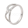 304 Stainless Steel Micro Pave Cubic Zirconia Finger Rings for Women RJEW-A104-01P-4