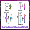 16Pcs 4 Style Stainless Steel Pendants STAS-AR0001-78-2