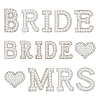 Plastic Imitation Pearl Beaded Iron on Appliques for Wedding PATC-FG0001-24-1
