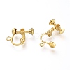 Brass Clip-on Earring Findingsfor non-pierced Ears X-EC143-NFG-3