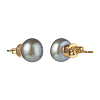 Natural Pearl Rondelle Stud Earrings EJEW-JE04585-02-3