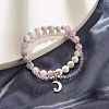 Moon and Star Charm Multi-strand Bracelet BJEW-TA00033-03-2