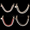 4Pcs 4 Colors Plastic Pearl Beaded & PU Leather Chain Mobile Straps FIND-AN0001-13-1