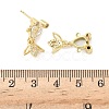 Brass Micro Pave Cubic Zirconia Fish Dangle Stud Earrings EJEW-K320-01G-22-2