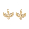 Brass Micro Pave Clear Cubic Zirconia Charms KK-G415-31G-2