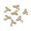 Brass Pave Clear Cubic Zirconia Nail Charms MRMJ-B002-19LG-3