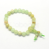 Buddha Meditation Yellow Jade Beaded Stretch Bracelets X-BJEW-R041-8mm-04-1