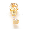 Brass Micro Pave Cubic Zirconia Slide Charms ZIRC-P077-18-NR-2