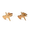 Heartbeat Stud Earrings with 316 Stainless Steel Pins and Crystal Rhinestone Pendant SJEW-F218-01G-2