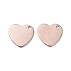 201 Stainless Steel Charms STAS-H191-01C-RG-1
