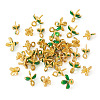 40Pcs 2 Styles Brass Enamel Eye Pin Peg Bails KK-TA0003-44-2