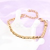 304 Stainless Steel Twisted Curb Chain Bracelets for Women BJEW-F529-05G-5