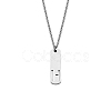 304 Stainless Steel Rectangle with Laser Cut Initial Pendant Necklaces FS-WG71FEF-12-1