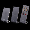 3Pcs 3 Styles Transparent Acrylic Earring Display Stands Set EDIS-WH0006-41-1