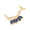 15Pcs Brass Micro Pave Cubic Zirconia Pendants KK-Z151-15G-03-3