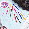 10Pcs 10 Style Plastic Crochet Hooks & Stainless Steel Hair Extension Loop Needle Threader TOOL-UN0001-31-2