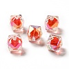 Two Tone UV Plating Rainbow Iridescent Acrylic Beads TACR-D010-02F-1