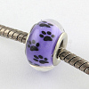 Large Hole Dog Paw Prints Pattern Resin European Beads OPDL-Q129-225A-2