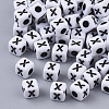 White Opaque Acrylic Beads X-MACR-R869-02X-1