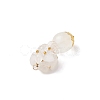 3Pcs 3 Styles Cherry Quartz Glass & Natural Amethyst & Rose Quartz & Selenite & Quartz Crystal Chip Round Pendants PALLOY-JF04288-5