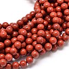 Grade A Natural Red Jasper Bead Strands X-G-P075-36-6mm-1