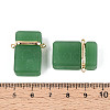 Glass Rectangle Links Connector Charms GLAA-T023-42D-3