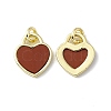 Natural Mixed Stone Heart Charms G-G977-05-4