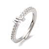 Rack Plating Brass Clear Cubic Zirconia Constellation Adjustable Rings for Women RJEW-S407-08P-03-1