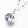 Glass Pendant Necklace NJEW-D281-A-13S-1