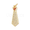 Brass Micro Pave Clear Cubic Zirconia Pendants KK-P339-21G-03-1