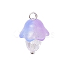 Mushroom Transparent Glass Pendants PALLOY-JF03654-02-3