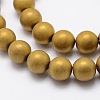 Electroplate Non-magnetic Synthetic Hematite Beads Strands G-R363-6mm-M-3