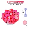 80Pcs 4 Style Round Silicone Focal Beads SIL-SZ0001-22E-2