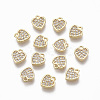 Brass Micro Pave Clear Cubic Zirconia Charms KK-R134-011-NF-1