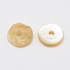 Flat Round Natural Akoya Shell Beads SHEL-N034-11-3