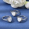 Brass Micro Pave Cubic Zirconia Finger Rings CU-CBA260E-04P-1