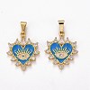 Brass Clear Cubic Zirconia Pendants ZIRC-J025-67G-2