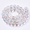 Transparent Spray Painted Glass Bead Strands GLAA-N035-03D-B07-2