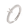 S925 Sterling Silver Adjustable Letter Rings for Women RJEW-M068-01P-V-2
