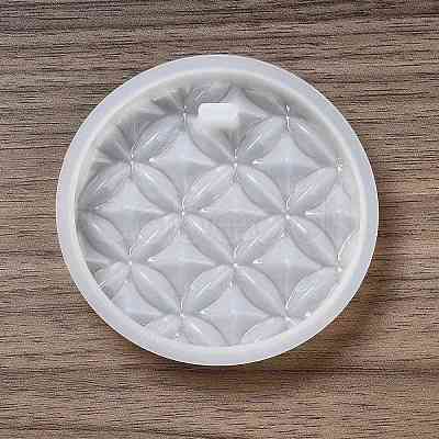 DIY Embossed Flower Pattern Pendant Silicone Molds DIY-G079-01A-1