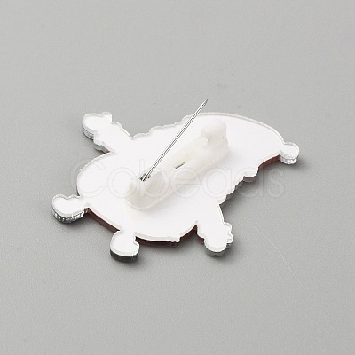 Christmas Acrylic Brooch Pin JEWB-WH0030-12G-1