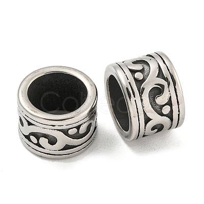 316 Surgical Stainless Steel Large Hole Beads STAS-Q326-09AS-07-1