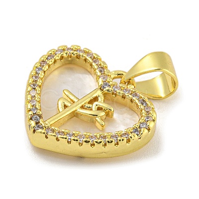 Rack Plating Brass Micro Pave Cubic Zirconia Pendants KK-G513-85G-1