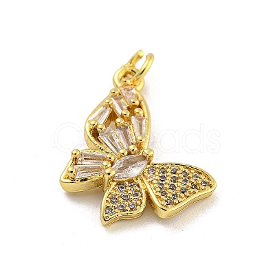 Rack Plating Brass Pave Cubic Zirconia Pendants KK-G513-14G-1