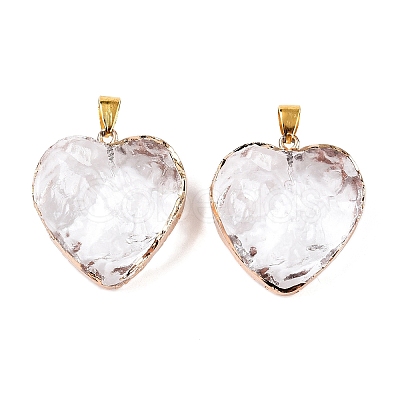 Light Gold Brass Glass Pendants GLAA-N001-24-1