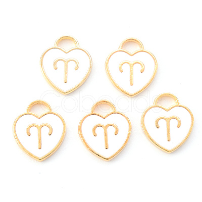 Light Gold Plated Alloy Enamel Pendants ENAM-R136-30-08-1