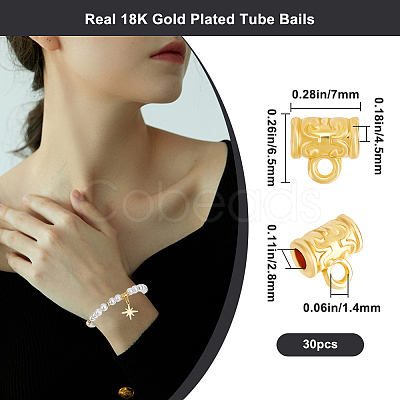 30Pcs Brass Tube Bails KK-BBC0015-15-1