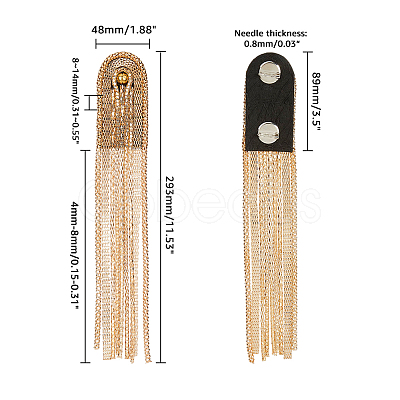 SUPERFINDINGS 2Pcs Fashionable Alloy Tassel Epaulettes FIND-FH0005-41KCG-1